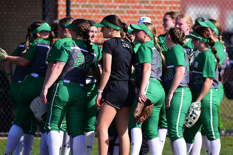 York College of Pennsylvania Softball Team Huddle