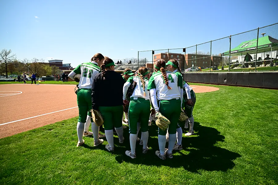 York College of Pennsylvania Softball Team Huddle